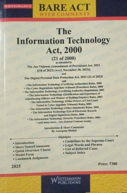 Whitesmann's The Information Technology Act 2000 Bare Act 2025 Eidtion
