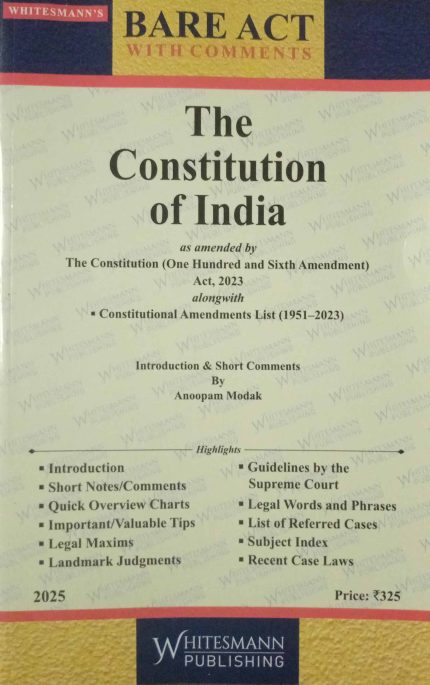 Whitesmann's The Constitution of India Bare Act 2025 Edition