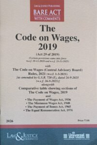 The Code on Wages, 2019 (Act 29 of 2019) - Bare Act with Comments [2026 Edition]